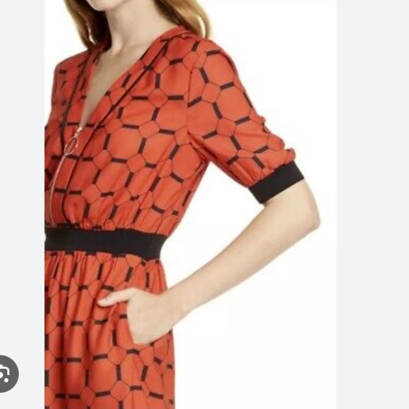 Ted Baker Valent Zip Front Detail Step Hem Dress size 1 nwt - Picture 4 of 12
